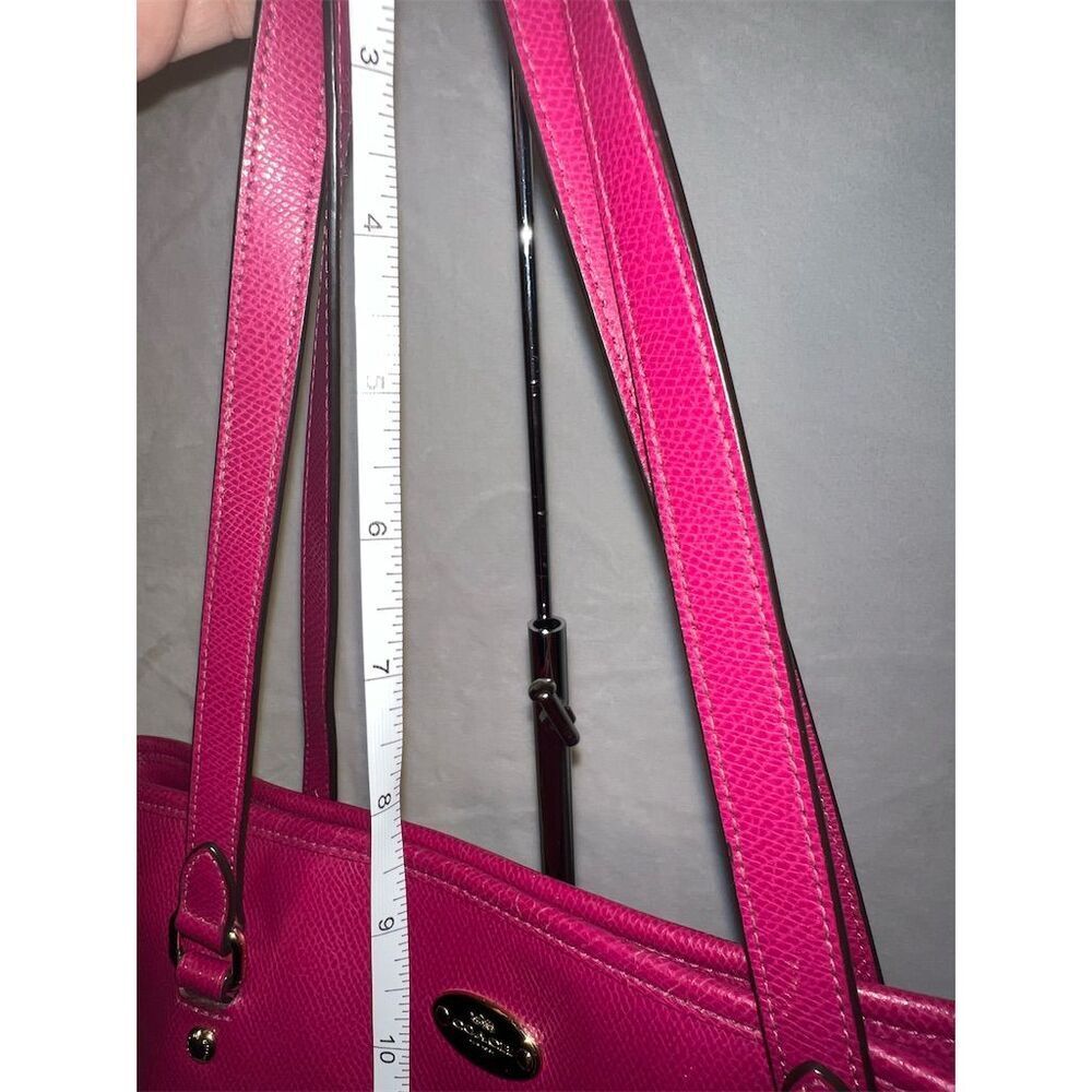 Coach Women's Raspberry Pebbled Leather Tote Bag Large Gold Hardware - Picture 16 of 16